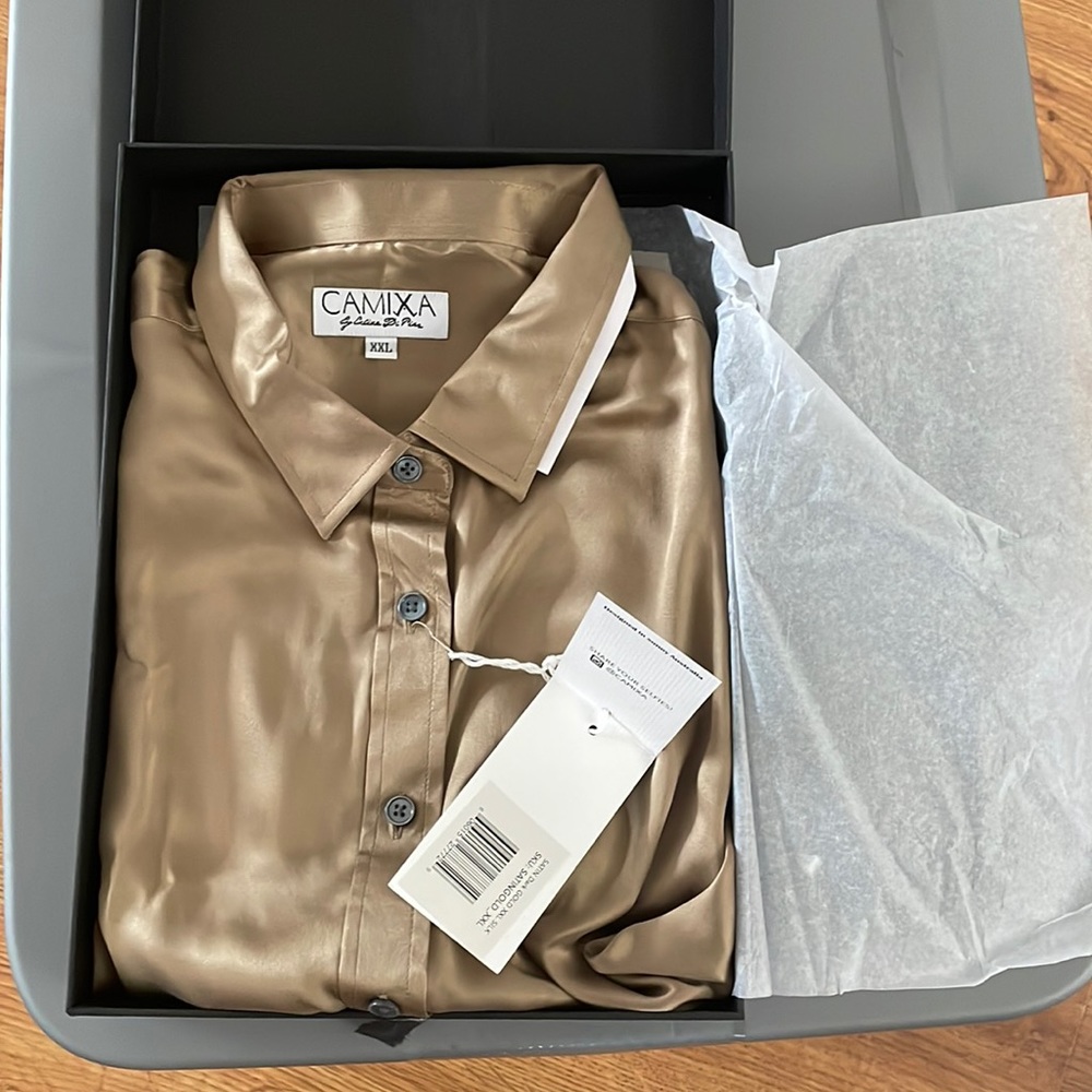 Camixa blouse, satingold, XXL (18-20)